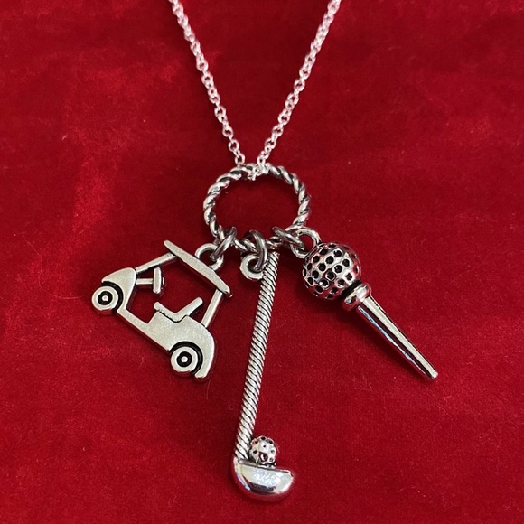 Golf Charm Necklace Golfing - Picture 4 of 6
